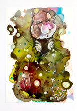 Load image into Gallery viewer, Hidden gnome - Alcohol Ink Painting on Yupo Paper
