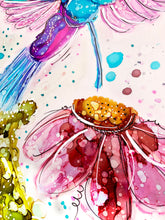 Load image into Gallery viewer, Pretty humming-bird - Alcohol Ink Painting on Yupo Paper
