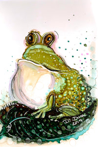 Happy frog - Alcohol Ink Painting on Yupo Paper
