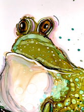 Load image into Gallery viewer, Happy frog - Alcohol Ink Painting on Yupo Paper
