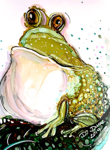 Happy frog - Alcohol Ink Painting on Yupo Paper