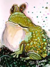 Load image into Gallery viewer, Happy frog - Alcohol Ink Painting on Yupo Paper

