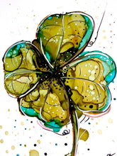 Load image into Gallery viewer, Mysterious clover - Alcohol Ink Painting on Yupo Paper
