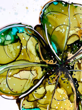 Load image into Gallery viewer, Mysterious clover - Alcohol Ink Painting on Yupo Paper
