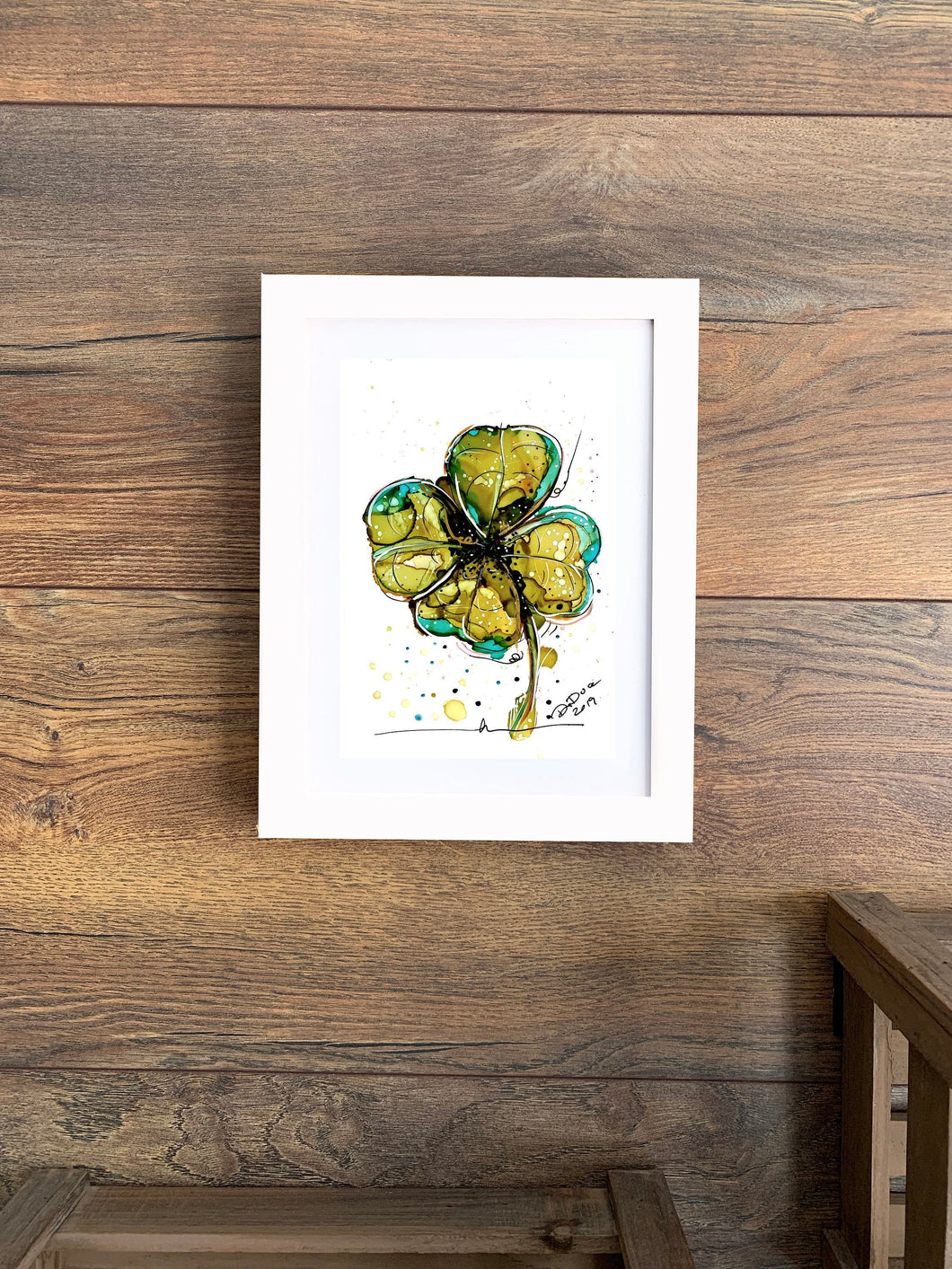 Mysterious clover - Alcohol Ink Painting on Yupo Paper