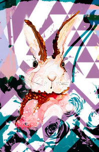 Little Bunny - Print of original Alcohol Ink Painting