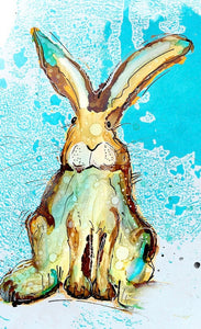 Funny bunny - Print of original Alcohol Ink Painting
