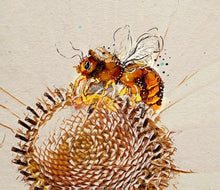 Load image into Gallery viewer, Enchanted bee - Print of original Alcohol Ink Painting
