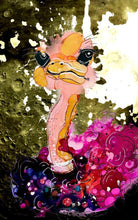 Load image into Gallery viewer, Colourful ostrich - Print of original Alcohol Ink Painting
