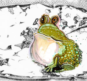 Happy frog - Print of original Alcohol Ink Painting