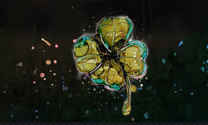 Mysterious clover - Print of original Alcohol Ink Painting