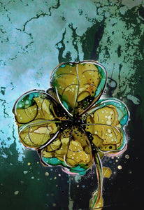 Mysterious clover - Print of original Alcohol Ink Painting