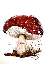 Load image into Gallery viewer, Mysterious toadstool - Alcohol Ink Painting on Yupo Paper
