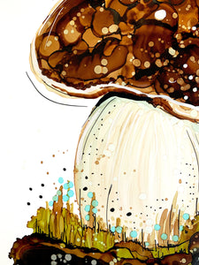Mr Wild mushroom - Alcohol Ink Painting on Yupo Paper