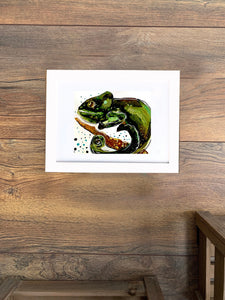 Inscrutable chameleon - Alcohol Ink Painting on Yupo Paper