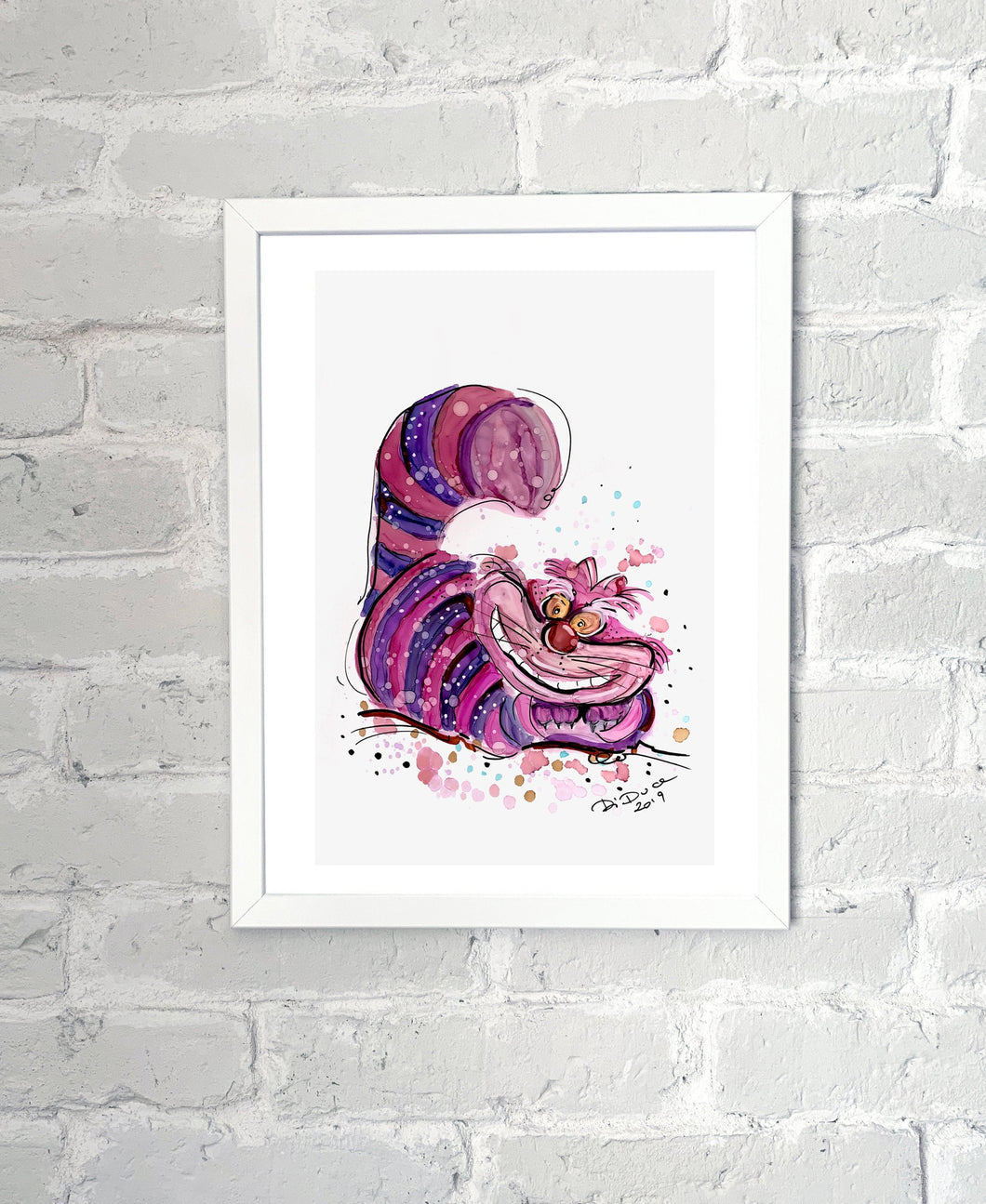 the Cheshire Cat - Alcohol Ink Painting on Yupo Paper