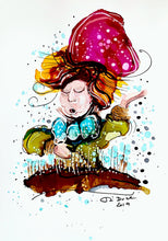 Load image into Gallery viewer, The Mad Hatter - Alcohol Ink Painting on Yupo Paper
