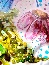 Load image into Gallery viewer, Pretty humming-bird - Alcohol Ink Painting on Yupo Paper
