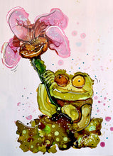 Load image into Gallery viewer, Crazy frog - Alcohol Ink Painting on Yupo Paper
