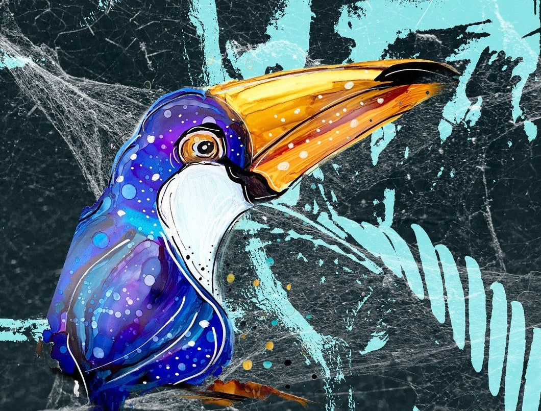 Guinness time? Let's ask the toucan - Print of original Alcohol Ink Painting