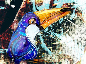 Guinness time? Let's ask the toucan - Print of original Alcohol Ink Painting