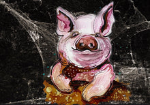 Load image into Gallery viewer, Smug pig - Print of original Alcohol Ink Painting
