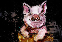 Load image into Gallery viewer, Smug pig - Print of original Alcohol Ink Painting
