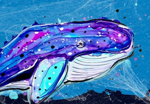 Magical Whale - Print of original Alcohol Ink Painting