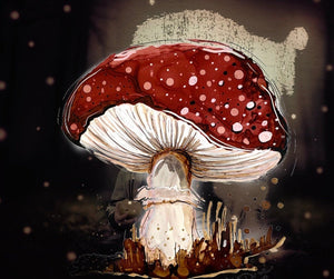 Mysterious toadstool - Print of original Alcohol Ink Painting