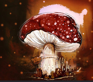 Mysterious toadstool - Print of original Alcohol Ink Painting