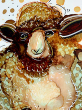 Load image into Gallery viewer, Whimsical sheep - Alcohol Ink Painting on Yupo Paper
