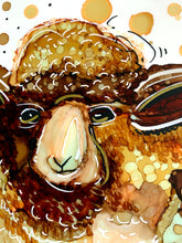 Load image into Gallery viewer, Whimsical sheep - Alcohol Ink Painting on Yupo Paper
