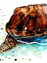 Load image into Gallery viewer, Bizarre turtle - Alcohol Ink Painting on Yupo Paper
