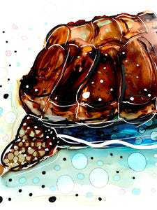 Bizarre turtle - Alcohol Ink Painting on Yupo Paper