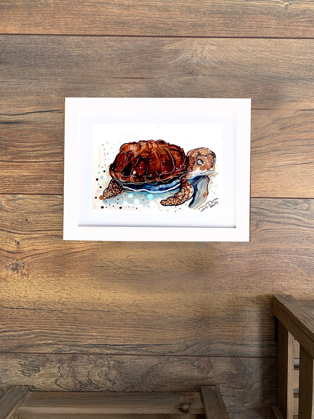 Bizarre turtle - Alcohol Ink Painting on Yupo Paper