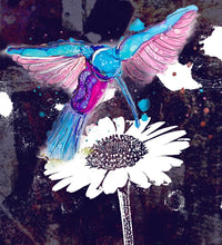 Load image into Gallery viewer, Pretty humming-bird - Print of original Alcohol Ink Painting
