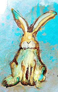 Funny bunny - Print of original Alcohol Ink Painting