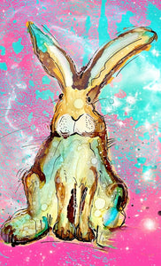 Funny bunny - Print of original Alcohol Ink Painting