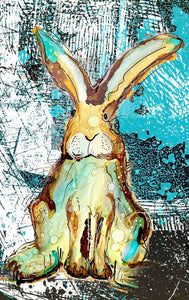 Funny bunny - Print of original Alcohol Ink Painting