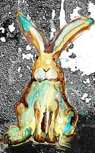 Load image into Gallery viewer, Funny bunny - Print of original Alcohol Ink Painting
