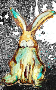 Funny bunny - Print of original Alcohol Ink Painting