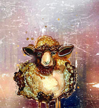 Load image into Gallery viewer, Whimsical sheep - Print of original Alcohol Ink Painting
