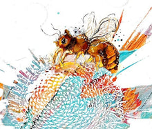 Load image into Gallery viewer, Enchanted bee - Print of original Alcohol Ink Painting
