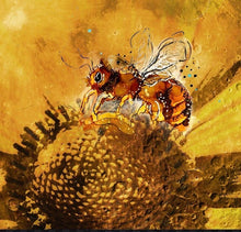 Load image into Gallery viewer, Enchanted bee - Print of original Alcohol Ink Painting
