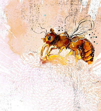 Load image into Gallery viewer, Enchanted bee - Print of original Alcohol Ink Painting
