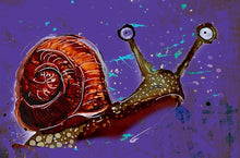 Load image into Gallery viewer, A hesitant snail - Print of original Alcohol Ink Painting
