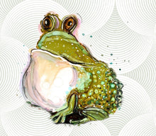 Load image into Gallery viewer, Happy frog - Print of original Alcohol Ink Painting

