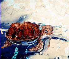 Load image into Gallery viewer, Bizarre turtle - Print of original Alcohol Ink Painting
