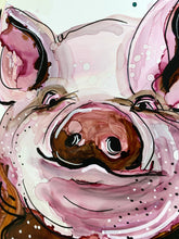 Load image into Gallery viewer, Smug pig - Alcohol Ink Painting on Yupo Paper
