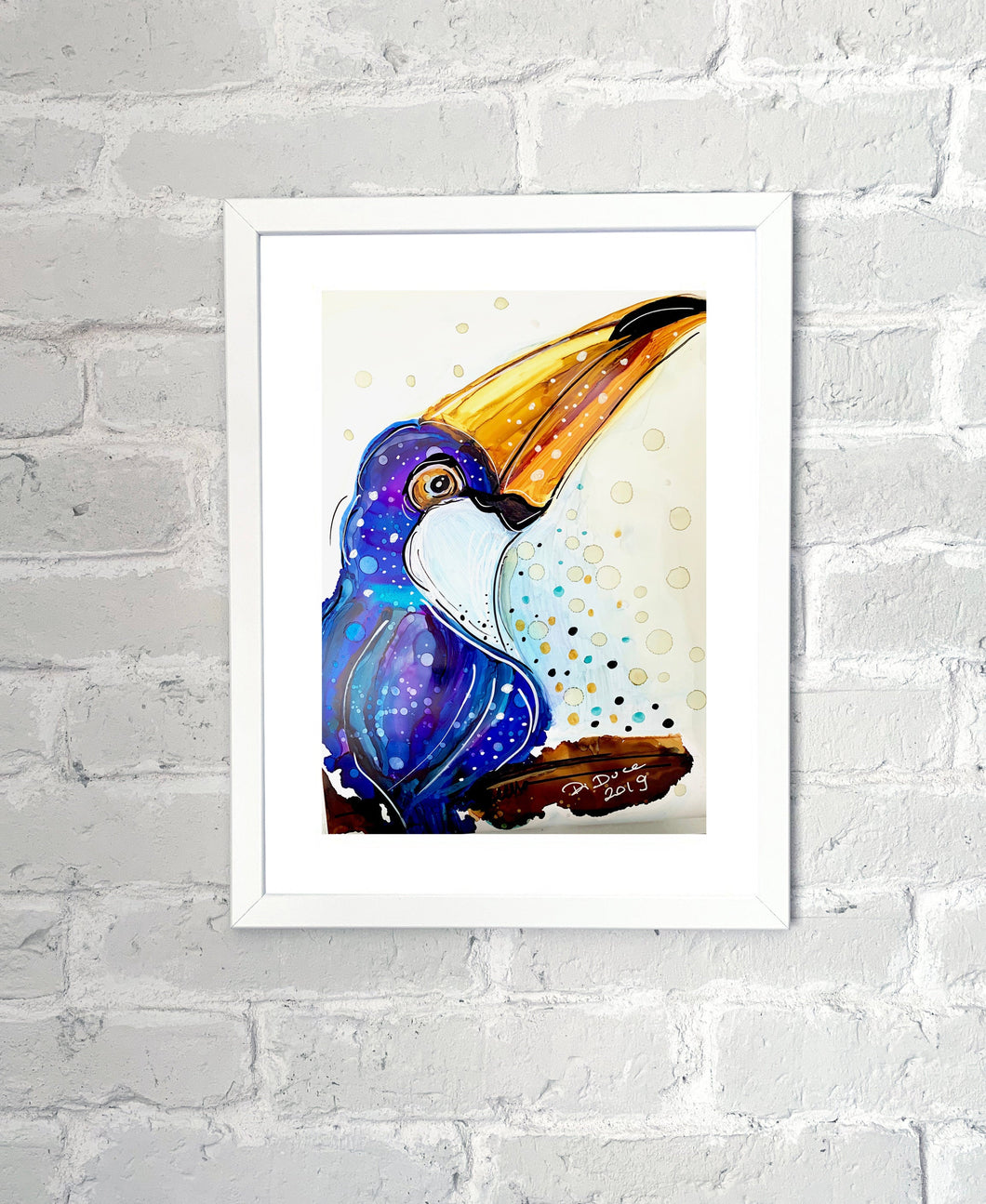 Guinness time? Let's ask the toucan - Alcohol Ink Painting on Yupo Paper